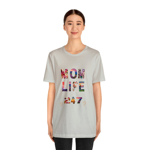 Image of Mom Short Sleeve Tees Shirts | Mom Life 247 | Women Top-FrenzyAfricanFashion.com