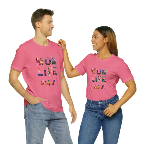 Image of Mom Short Sleeve Tees Shirts | Mom Life 247 | Women Top-FrenzyAfricanFashion.com