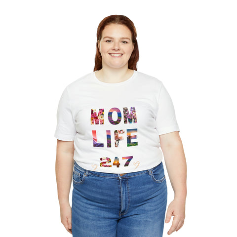 Image of Mom Short Sleeve Tees Shirts | Mom Life 247 | Women Top-FrenzyAfricanFashion.com