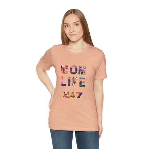 Image of Mom Short Sleeve Tees Shirts | Mom Life 247 | Women Top-FrenzyAfricanFashion.com