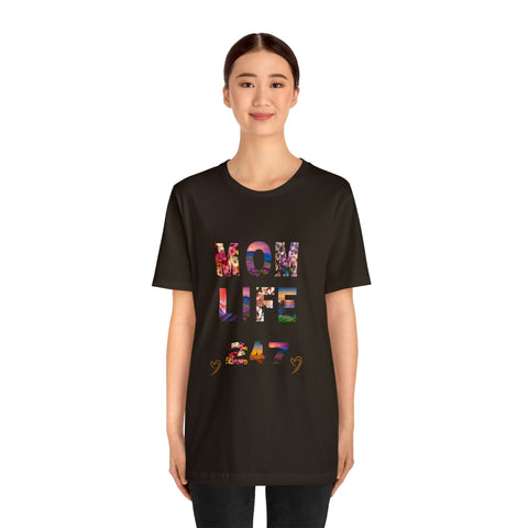 Image of Mom Short Sleeve Tees Shirts | Mom Life 247 | Women Top-FrenzyAfricanFashion.com