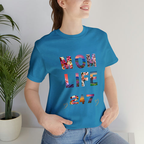 Image of Mom Short Sleeve Tees Shirts | Mom Life 247 | Women Top-FrenzyAfricanFashion.com