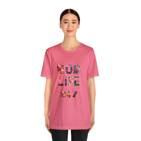 Image of Mom Short Sleeve Tees Shirts | Mom Life 247 | Women Top-FrenzyAfricanFashion.com