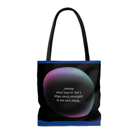 Image of Women Beach Bag | Shopping Blue Tote Bag | Inspirational totes | What you see is different from what I see, so live your dream-FrenzyAfricanFashion.com