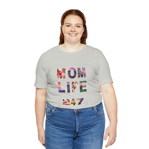 Image of Mom Short Sleeve Tees Shirts | Mom Life 247 | Women Top-FrenzyAfricanFashion.com