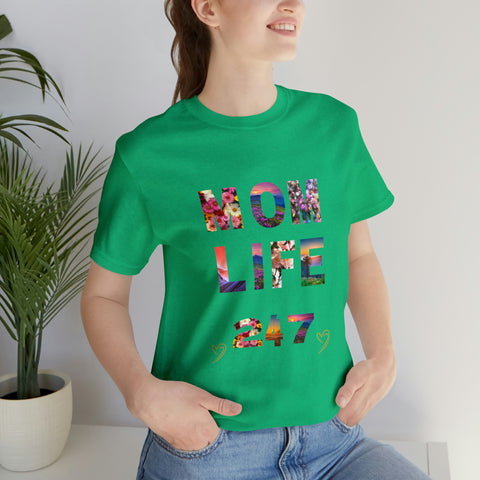 Image of Mom Short Sleeve Tees Shirts | Mom Life 247 | Women Top-FrenzyAfricanFashion.com