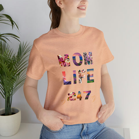 Image of Mom Short Sleeve Tees Shirts | Mom Life 247 | Women Top-FrenzyAfricanFashion.com