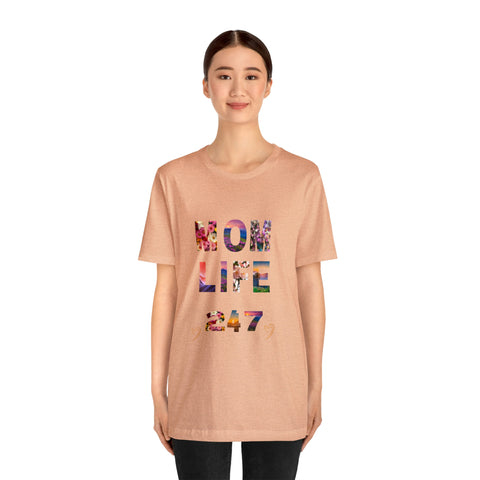 Image of Mom Short Sleeve Tees Shirts | Mom Life 247 | Women Top-FrenzyAfricanFashion.com