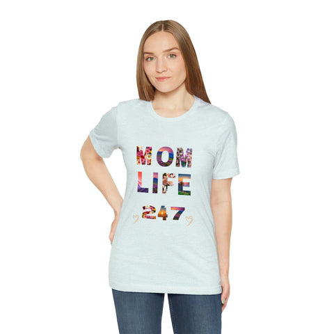 Image of Mom Short Sleeve Tees Shirts | Mom Life 247 | Women Top-FrenzyAfricanFashion.com