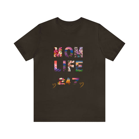 Image of Mom Short Sleeve Tees Shirts | Mom Life 247 | Women Top-FrenzyAfricanFashion.com