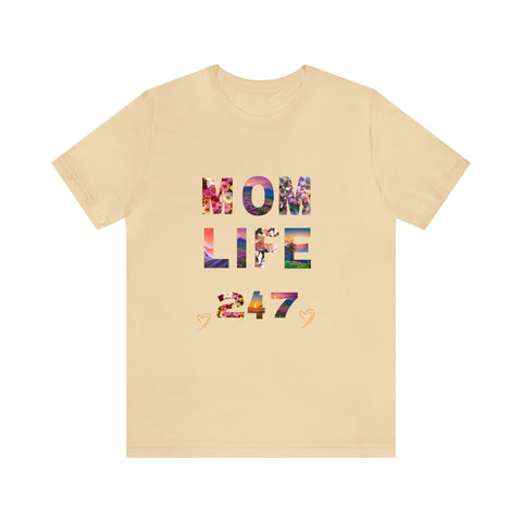 Image of Mom Short Sleeve Tees Shirts | Mom Life 247 | Women Top-FrenzyAfricanFashion.com