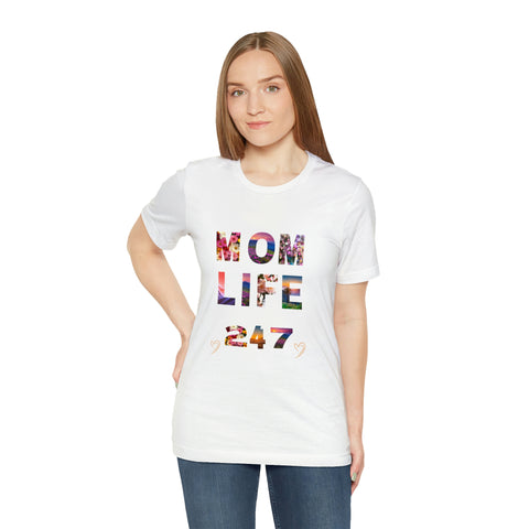 Image of Mom Short Sleeve Tees Shirts | Mom Life 247 | Women Top-FrenzyAfricanFashion.com