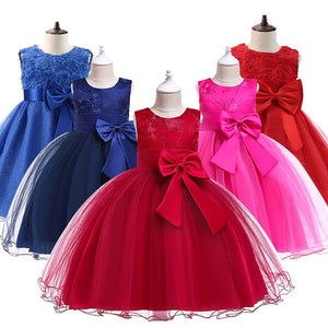 Girl Flower Princess Dress Children Summer Tutu Wedding Birthday Party Dresses For 5 8 10 Years Girls Kids Gown Costume Clothing-FrenzyAfricanFashion.com