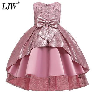 Girl clothes trail wedding dress for Girls Dresses Princess birthday party bow tutu costume-FrenzyAfricanFashion.com