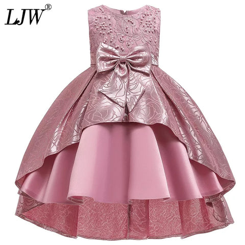 Image of Girl clothes trail wedding dress for Girls Dresses Princess birthday party bow tutu costume-FrenzyAfricanFashion.com