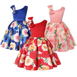 Girls One-shoulder Pageant Birthday Wedding Party Princess Children Dress-FrenzyAfricanFashion.com