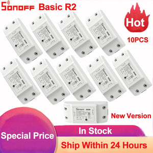 Sonoff Basic R2 Smart Home Wifi Switch Wireless Remote Control Light Timer Switch DIY Modules via Ewelink APP Work with Alexa-FrenzyAfricanFashion.com