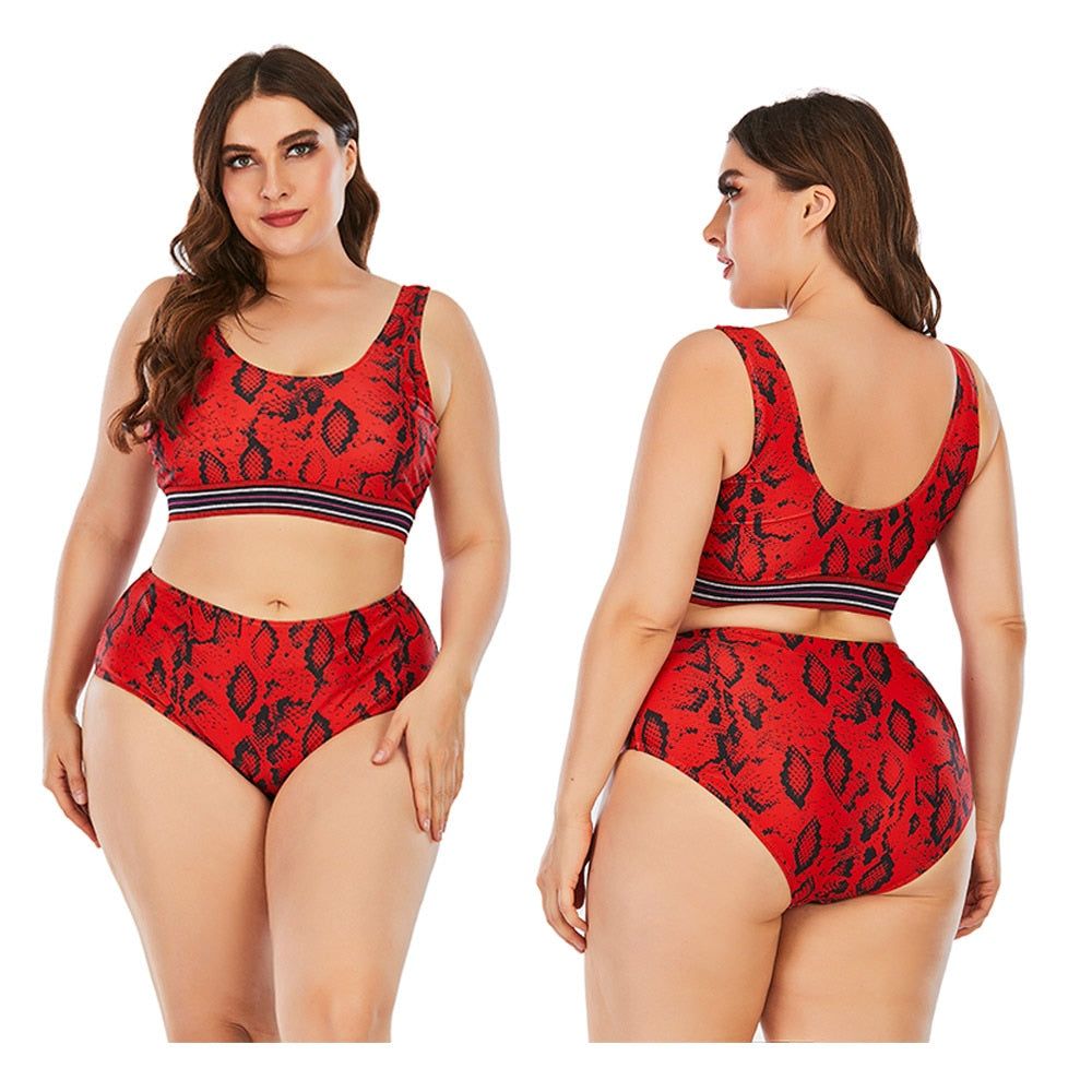 Women Push Up Bikinis Set Swimwear Plus Size High Waist Swimsuit Beachwear-FrenzyAfricanFashion.com