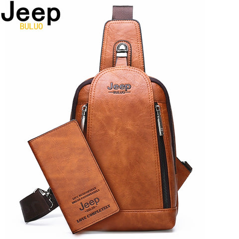 Image of JEEP BULUO Brand Travel Hiking Messenger Shoulder Bags Men&#39;s Large Capacity Sling Crossbody Bag Solid Men Leather Bag-FrenzyAfricanFashion.com