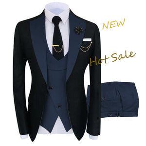 New Costume Homme Popular Clothing Luxury Party Stage Men&#39;s Suit Groomsmen Regular Fit Tuxedo 3 Peice Set Jacket+Trousers+Vest-FrenzyAfricanFashion.com