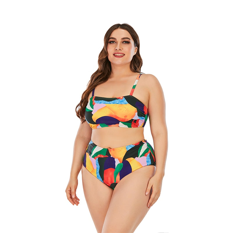 Women Push Up Bikinis Set Swimwear Plus Size High Waist Swimsuit Beachwear-FrenzyAfricanFashion.com