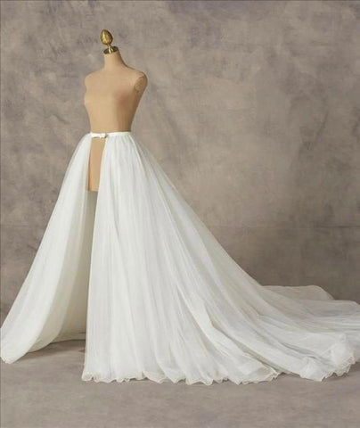Image of Tulle Detachable Skirt Wedding Removable Train for Dresses Bridal Overskirt-FrenzyAfricanFashion.com