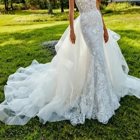 Image of Tiered Tulle Detachable Skirt Removable Train for Dresses Wedding Bridal Overskirt-FrenzyAfricanFashion.com