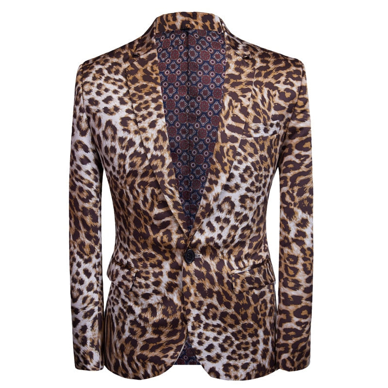 Leopard Print Suit Jacket Pants Two Pieces Blazers Coat Trousers Set-FrenzyAfricanFashion.com