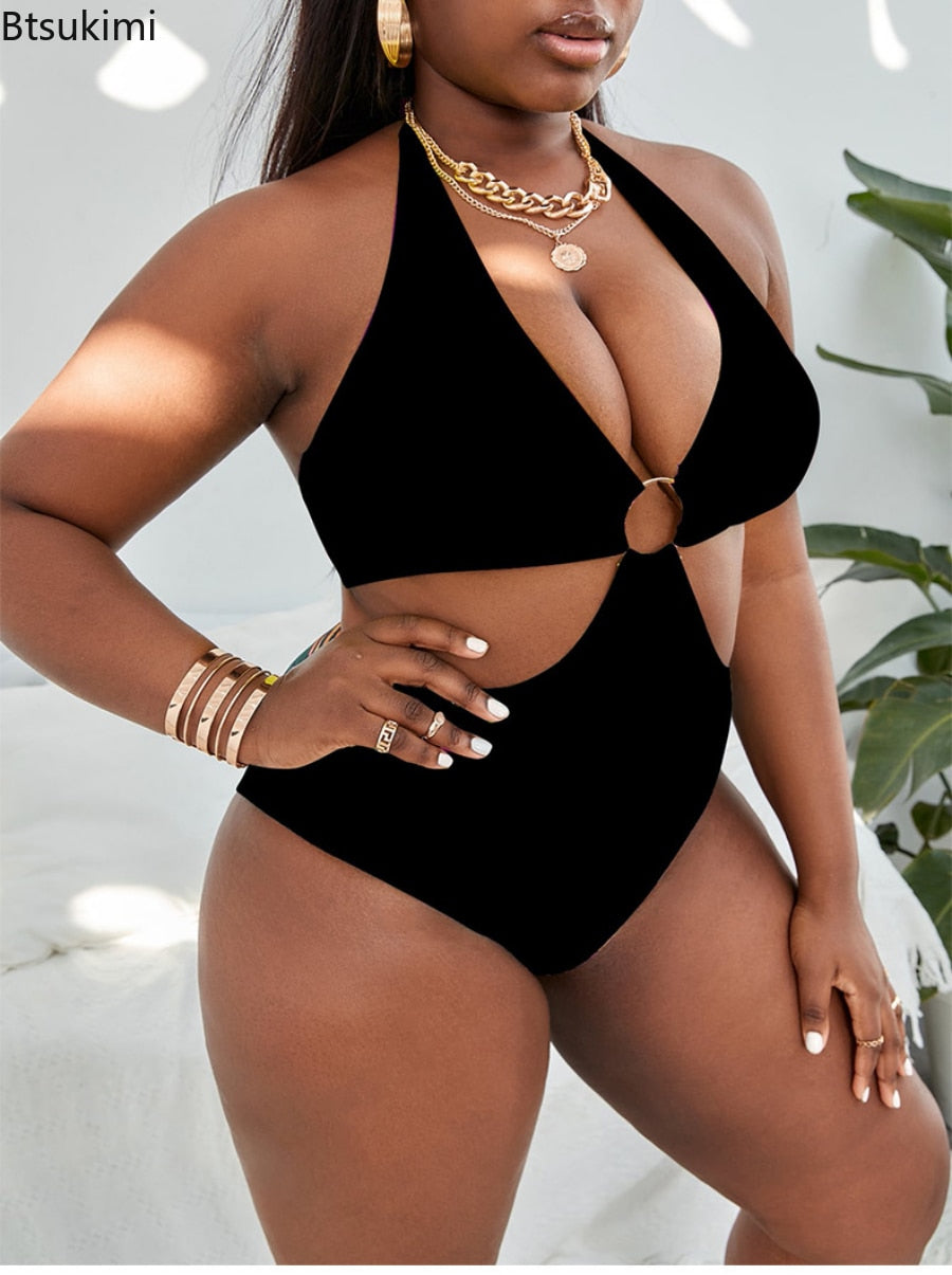 Plus Size Swimsuits Ladies Printed Sexy One Piece Swimsuit Women Holiday Beachwear Bathing Suit Bikinis 2023-FrenzyAfricanFashion.com