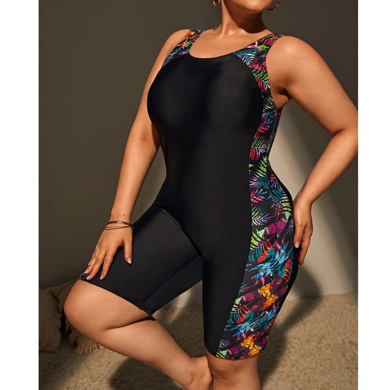 Plus Size Swimsuit Women Push Up Bathing Suit High waist Beachwear Monokini One Piece Swimwear-FrenzyAfricanFashion.com