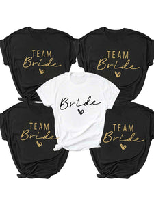 Women Team Bride Bachelorette Party Shower Hen Party Bridesmaid T-Shirt 2022 Girls Wedding Female Tops Tees-FrenzyAfricanFashion.com