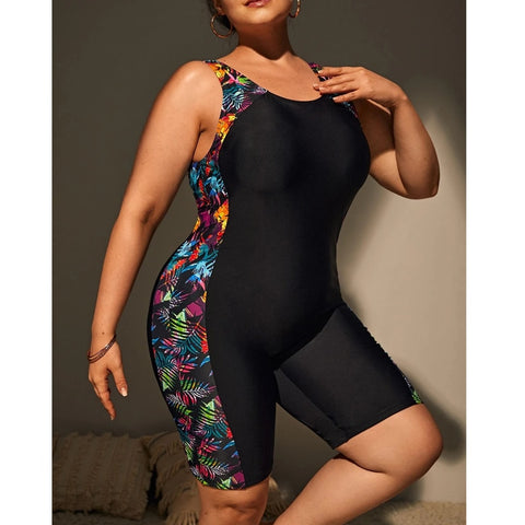 Image of Plus Size Swimsuit Women Push Up Bathing Suit High waist Beachwear Monokini One Piece Swimwear-FrenzyAfricanFashion.com