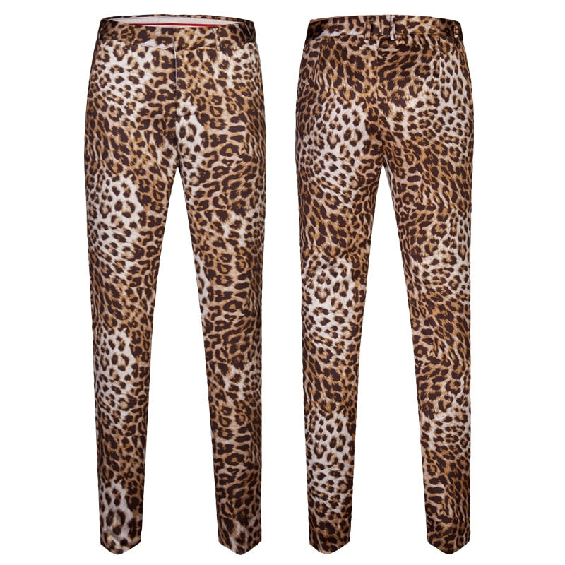 Leopard Print Suit Jacket Pants Two Pieces Blazers Coat Trousers Set-FrenzyAfricanFashion.com