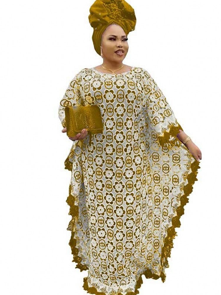 African Dresses Women Lace Evening Long Dress-FrenzyAfricanFashion.com