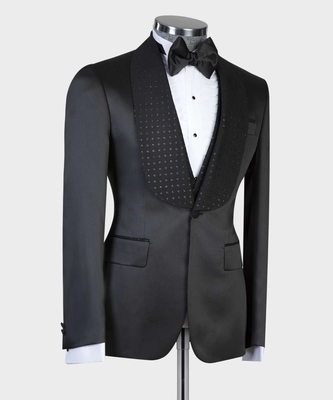 Elegant Black Men Suits Two Pieces Jacket Wedding Formal Men Occasion wear-FrenzyAfricanFashion.com