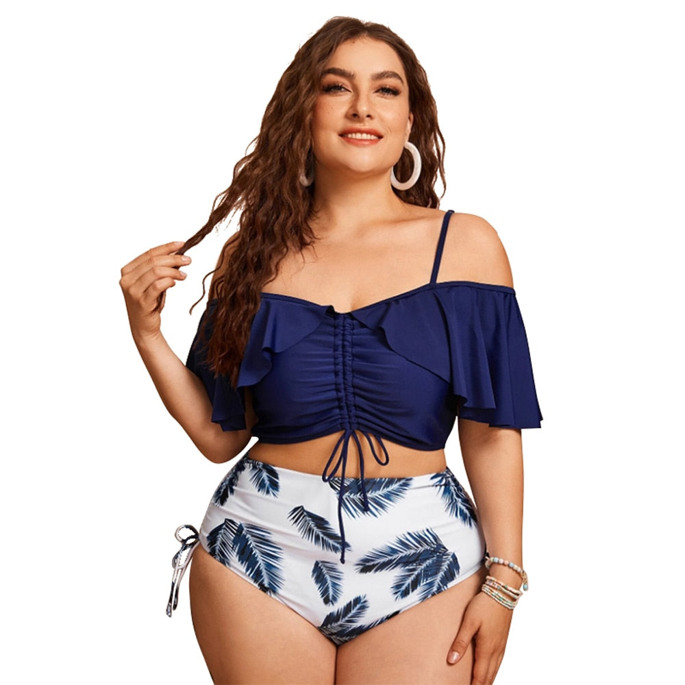 Women Push Up Bikinis Set Swimwear Plus Size High Waist Swimsuit Beachwear-FrenzyAfricanFashion.com