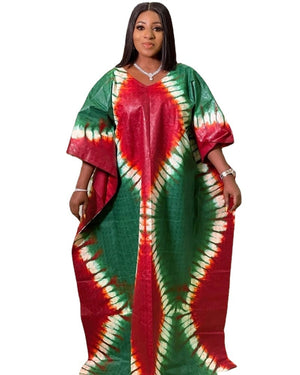 S-5XL African Dresses for Women Spring Summer Africa Women Polyester Printing Plus Size Long Dress African Robes African Clothes-FrenzyAfricanFashion.com