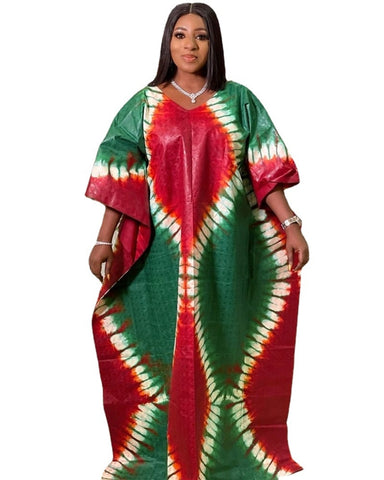 Image of S-5XL African Dresses for Women Spring Summer Africa Women Polyester Printing Plus Size Long Dress African Robes African Clothes-FrenzyAfricanFashion.com