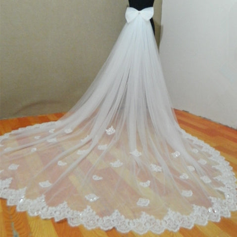 Image of New Lace Appliques Tulle Skirt white Removable Train Tulle Detachable Bridal Over skirt Detachable wedding skirt-FrenzyAfricanFashion.com