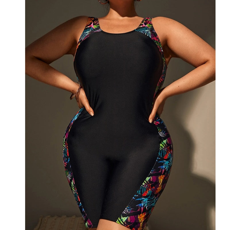 Plus Size Swimsuit Women Push Up Bathing Suit High waist Beachwear Monokini One Piece Swimwear-FrenzyAfricanFashion.com