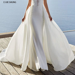 Satin Detachable Skirt Removable Train for Dresses Wedding Overskirt-FrenzyAfricanFashion.com