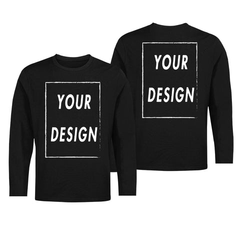 Image of Custom Long Sleeve Shirt EU Size 100% Cotton Make Your Design Logo Text High Quality Gifts Tops-FrenzyAfricanFashion.com