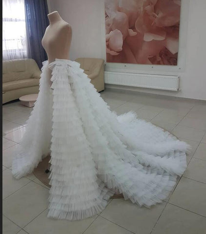 Image of Detachable Wedding train, Removable train, Bridal hippie overskirt , ruffle bridal train-FrenzyAfricanFashion.com