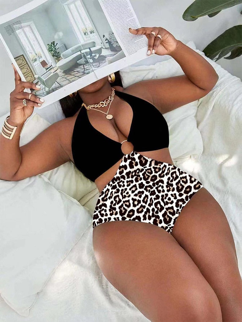 Plus Size Swimsuits Ladies Printed Sexy One Piece Swimsuit Women Holiday Beachwear Bathing Suit Bikinis 2023-FrenzyAfricanFashion.com