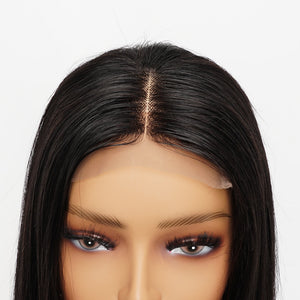 Bone Straight Closure Wig Indian Remy Human Hair Wigs 13x4 Transparent Straight Lace Front Wig For Women Pre-Plucked Hairline-FrenzyAfricanFashion.com