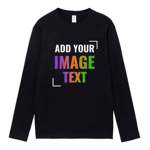 Custom Long Sleeve Shirt Cotton Make Your Design Logo Text High Quality Tops Men Women Print-FrenzyAfricanFashion.com