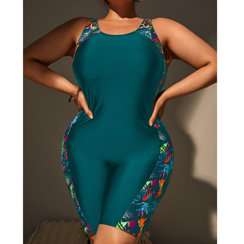 Plus Size Swimsuit Women Push Up Bathing Suit High waist Beachwear Monokini One Piece Swimwear-FrenzyAfricanFashion.com