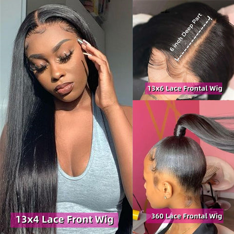 Image of HD Transparent 13x4 or 13x6 Lace Front Human Hair Brazilian 360 Wig-FrenzyAfricanFashion.com