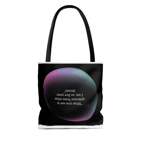 Image of Beach Bag | Shopping Tote Bag | Inspirational totes | What you see is different from what I see, so live your dream | Black and Red Bag-FrenzyAfricanFashion.com