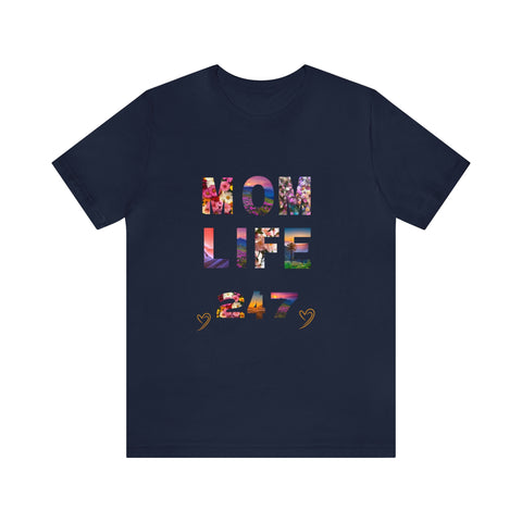 Image of Mom Short Sleeve Tees Shirts | Mom Life 247 | Women Top-FrenzyAfricanFashion.com